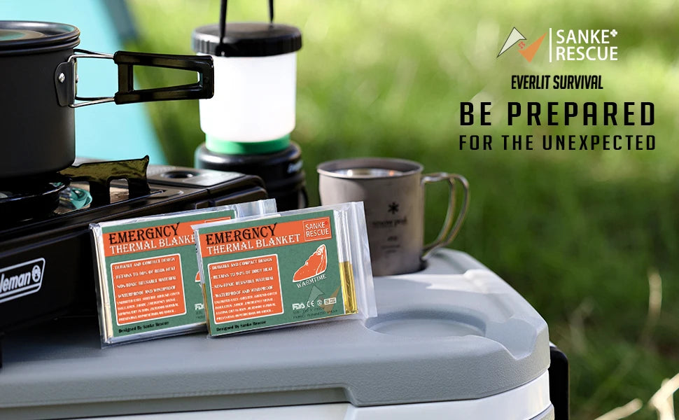 4pcs Emergency Mylar Thermal Blanket Foil Space Blanket Designed for NASA Body Warmer Outdoor First Aid Camping Hiking Travel